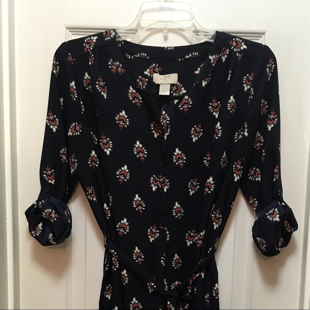 LOFT paisley shirt dress